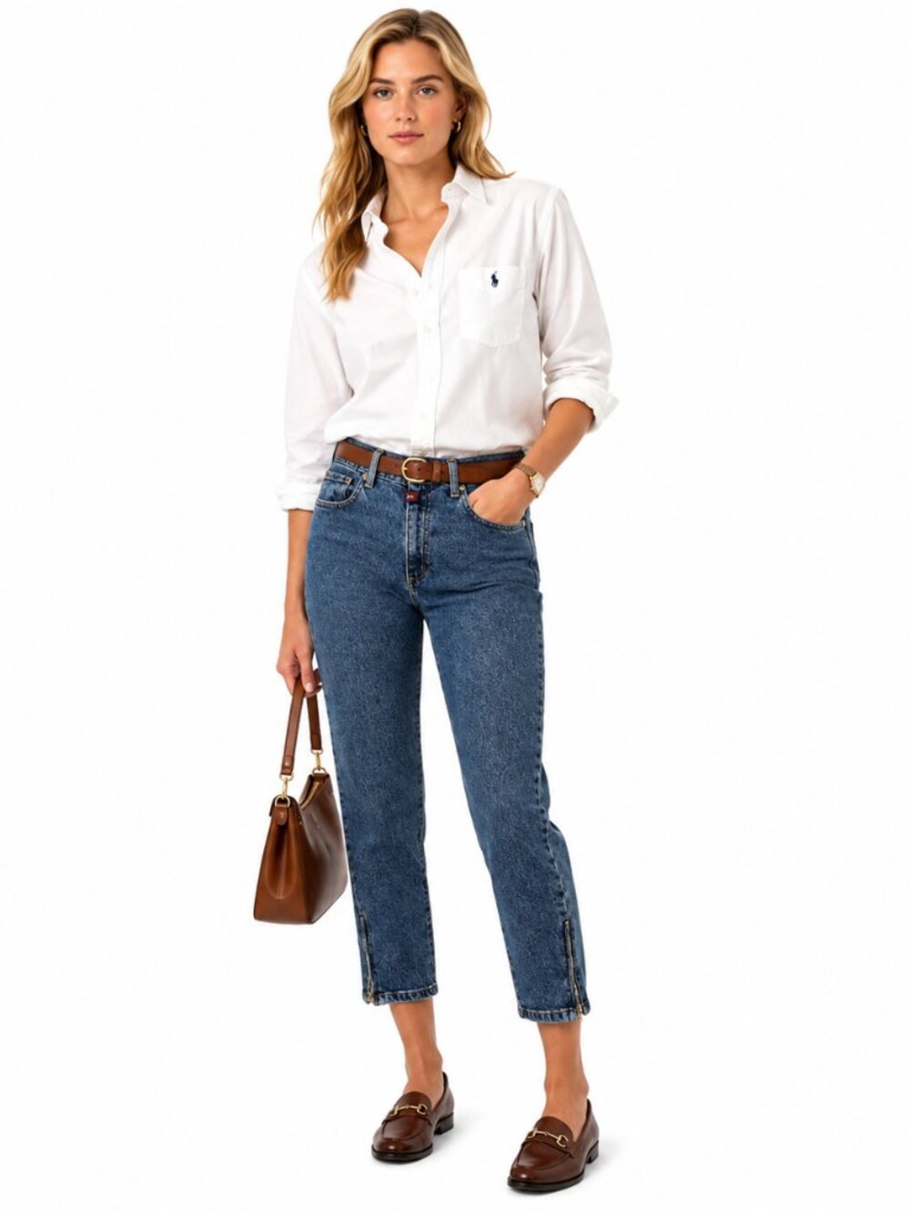 Ralph Lauren Capri Jeans Womens 6 Blue High Rise Tapered Crop‎ Denim Preppy